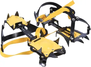 10-Teeth Strap Binding Crampons - Slip Ice Grips for Hiking and Climbing in Snowy Conditions
