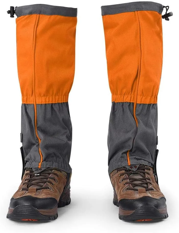1Pair Leg Gaiters Snow Boot Gaiters, Breathable Climbing Hiking Snow Gaiter for Outdoor Hiking Walking Hunting Climbing Mountain(Orange) Gaiters For Hiking