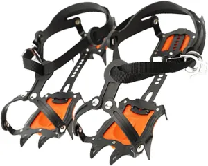 1set Non- Shoe for Outdoor Spikes Easy Install Ice Grippers for Hiking Mountaineering and Shoveling Flexible Crampons for Sports Shoes and Boots