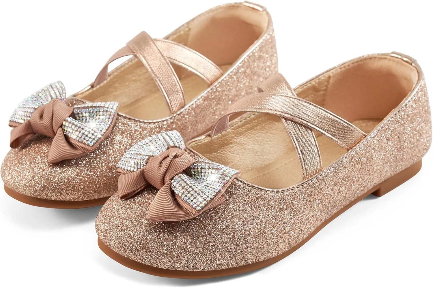 Ablanczoom Girls Flats Dress Shoes - Toddler/Little Girl Casual Slip on Bowknot Mary Jane Ballet Flats Wedding Party School