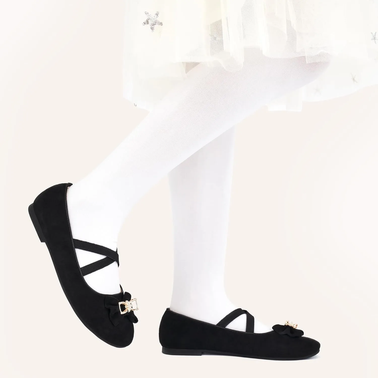 Ablanczoom Girls Flats Dress Shoes - Toddler/Little Girl Casual Slip on Bowknot Mary Jane Ballet Flats Wedding Party School