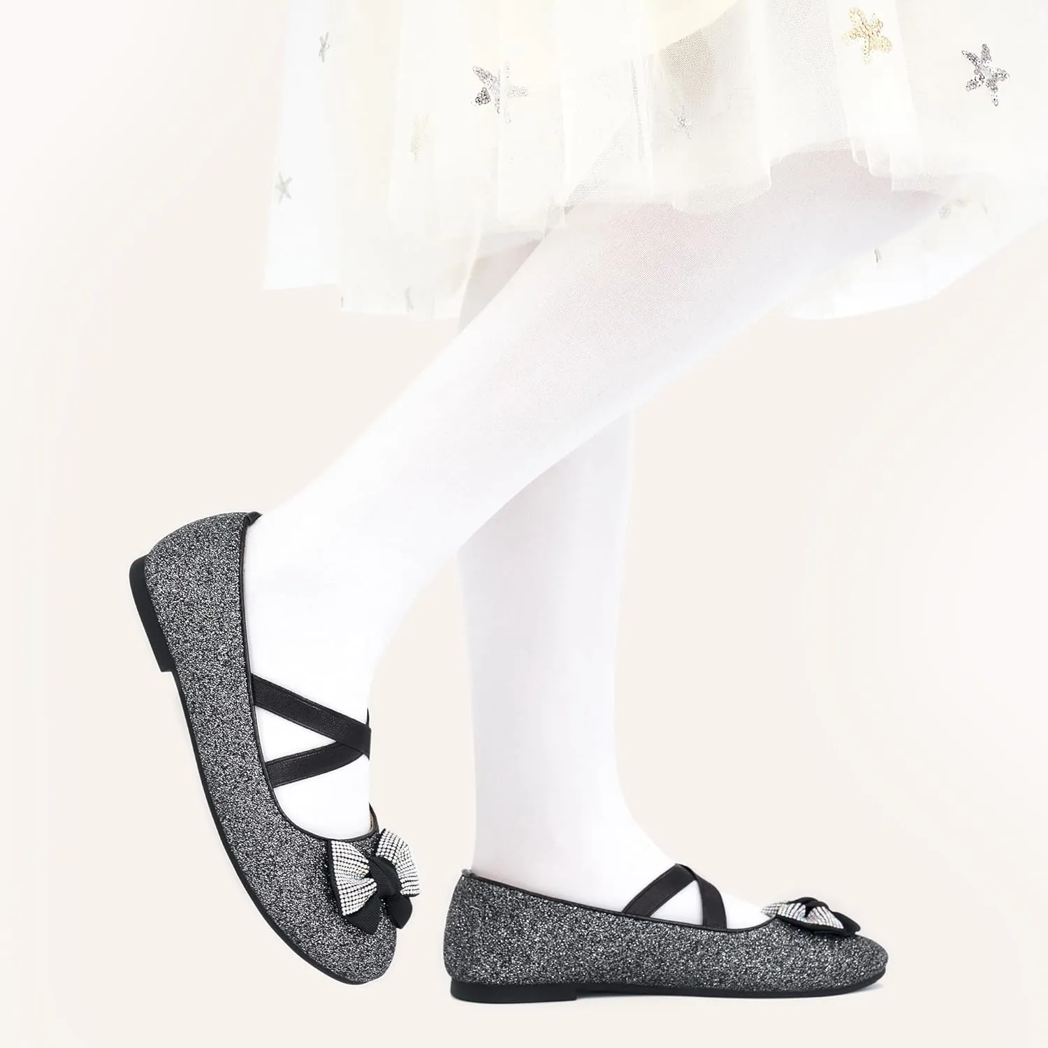 Ablanczoom Girls Flats Dress Shoes - Toddler/Little Girl Casual Slip on Bowknot Mary Jane Ballet Flats Wedding Party School