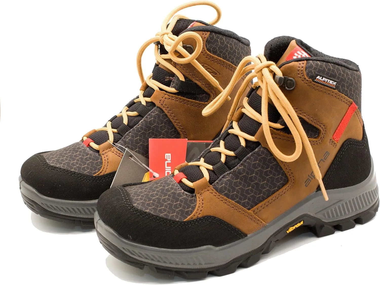 Alpina IRIN Premium Women's Boots - Ankle High Waterproof Shoes with Breathable Membrane and Slip Resistant Vibram Sole Leather and Fiber Upper Made in Europe