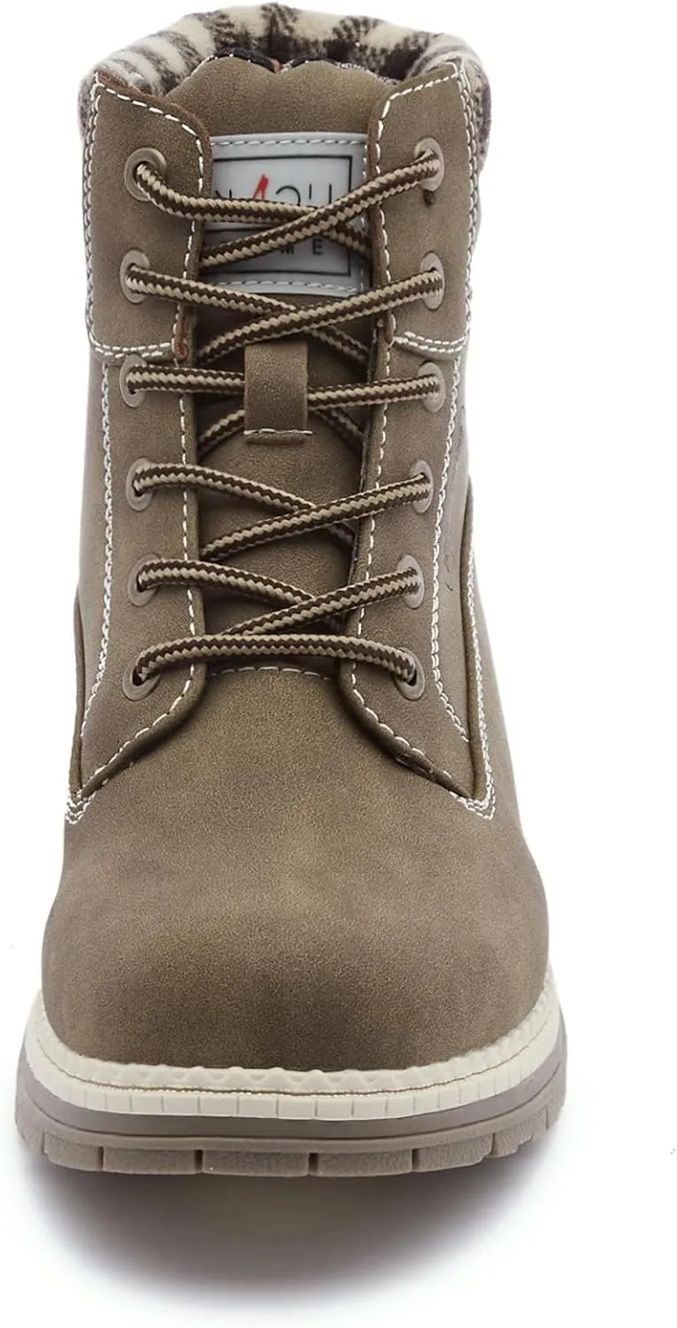 ANJOUFEMME Work Hiking Boots for Women Waterproof - Womens Outdoor Ankle Boots Lightweight Snow Winter Boots for Trekking Walking