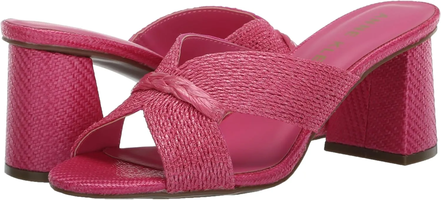 Anne Klein Womens Aubrie Slip On Strappy Mule Sandals