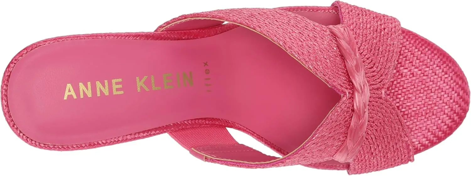Anne Klein Womens Aubrie Slip On Strappy Mule Sandals