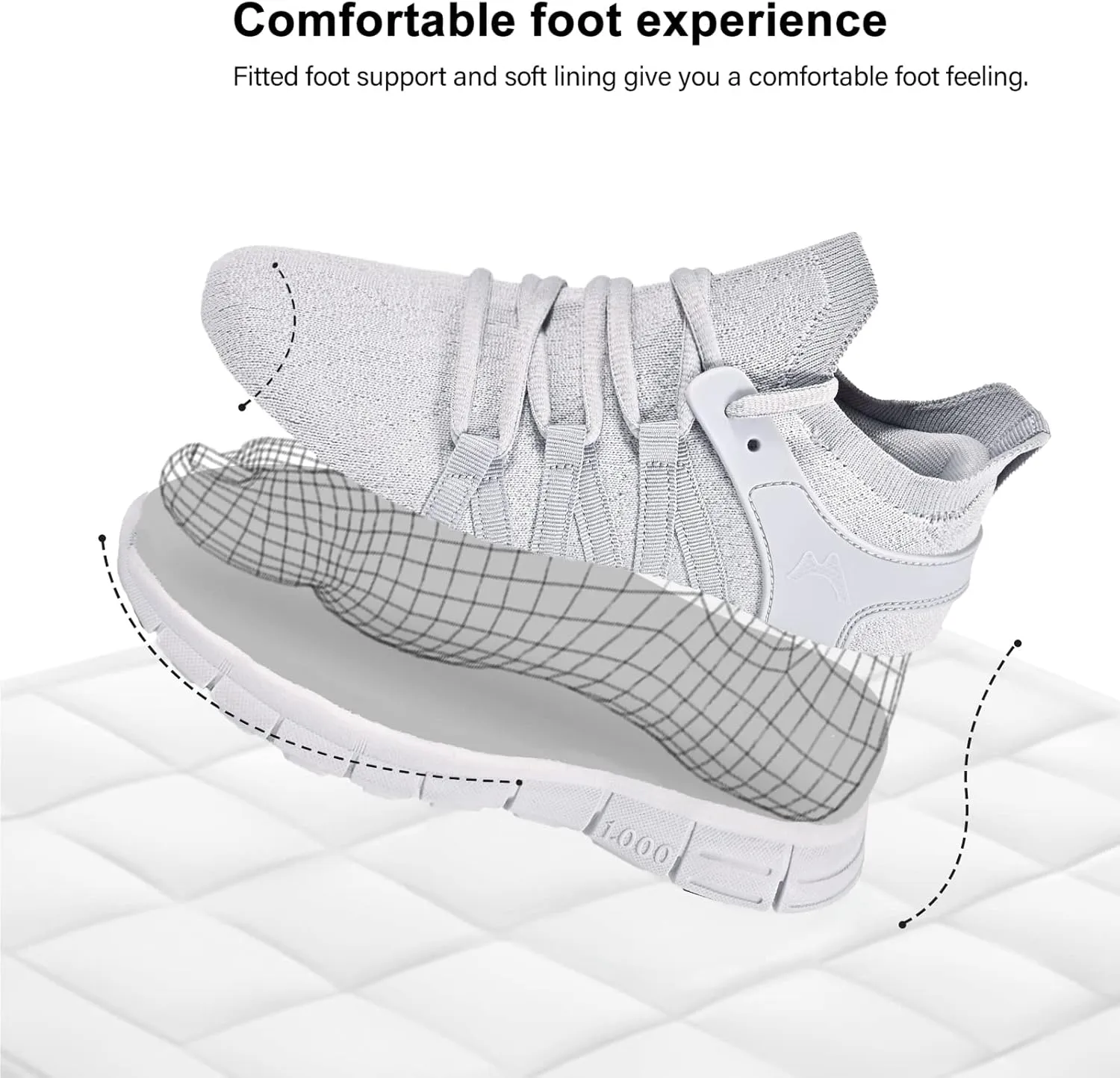 AOE Womens Fashion Walking Running Shoes Ultra Lightweight Breathable Mesh Tennis Shoes Non Slip Athletic Workout Gym Sneakers