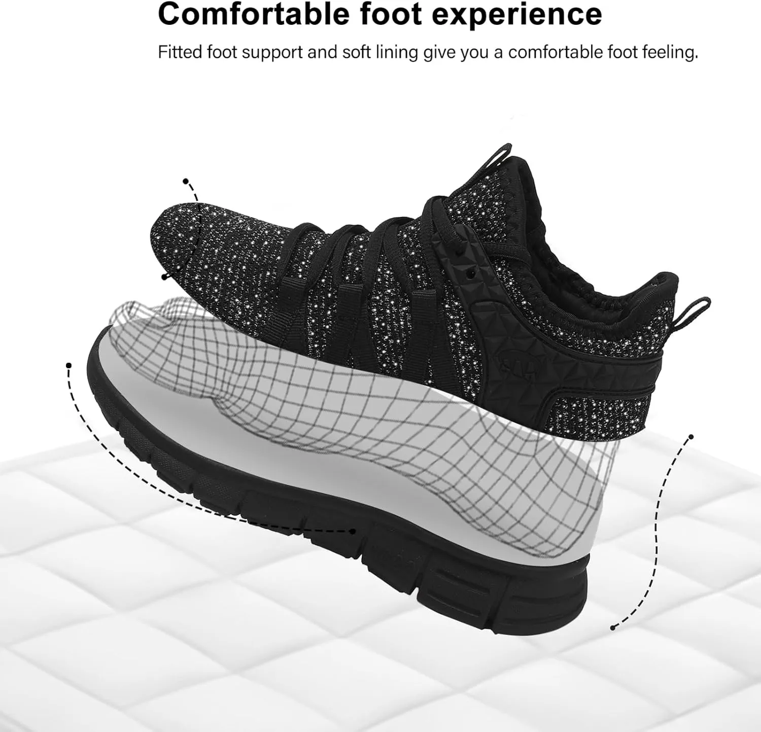 AOE Womens Fashion Walking Running Shoes Ultra Lightweight Breathable Mesh Tennis Shoes Non Slip Athletic Workout Gym Sneakers