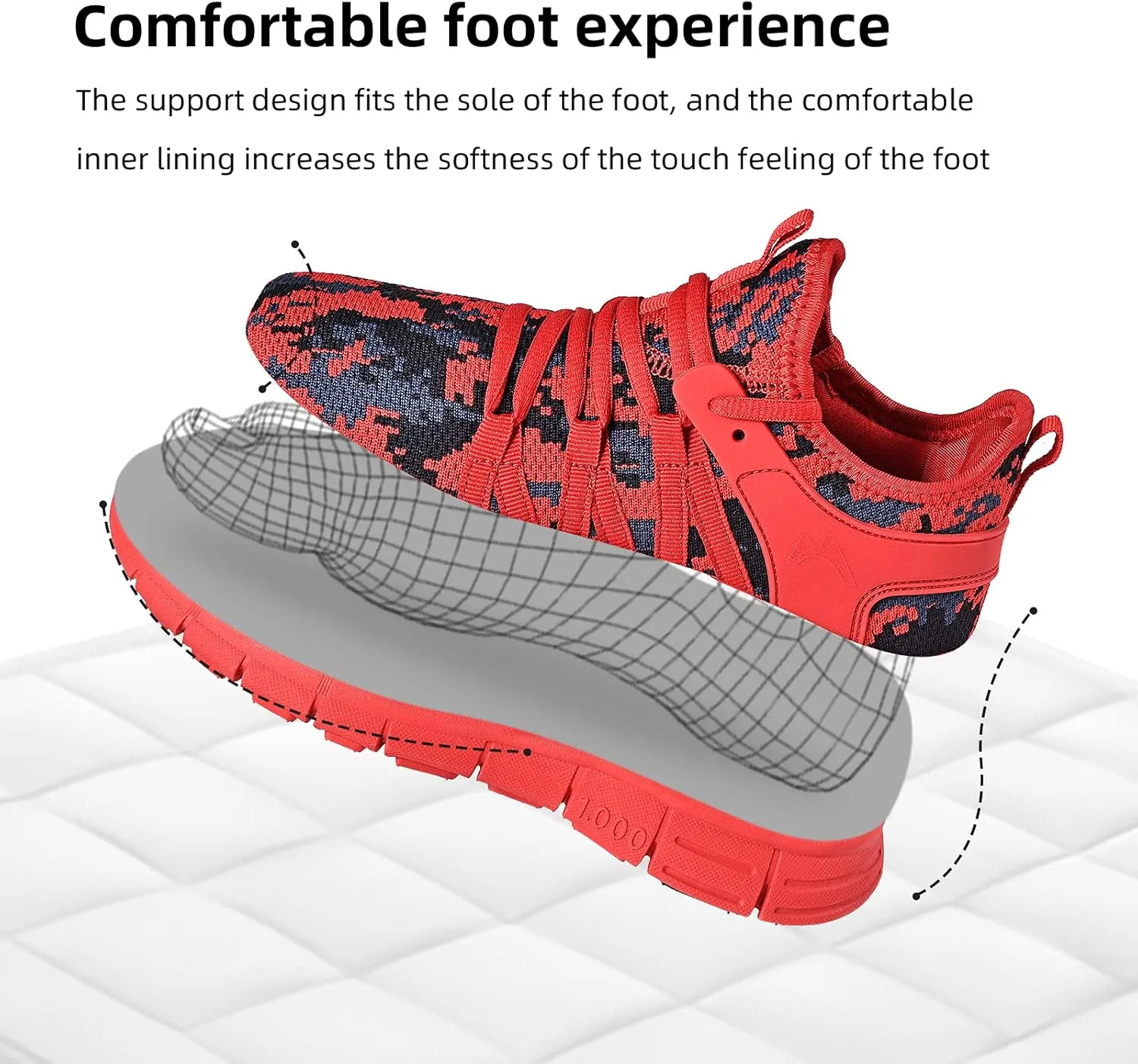 AOE Womens Fashion Walking Running Shoes Ultra Lightweight Breathable Mesh Tennis Shoes Non Slip Athletic Workout Gym Sneakers