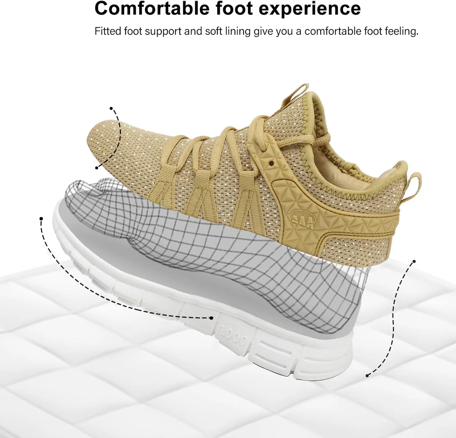 AOE Womens Fashion Walking Running Shoes Ultra Lightweight Breathable Mesh Tennis Shoes Non Slip Athletic Workout Gym Sneakers
