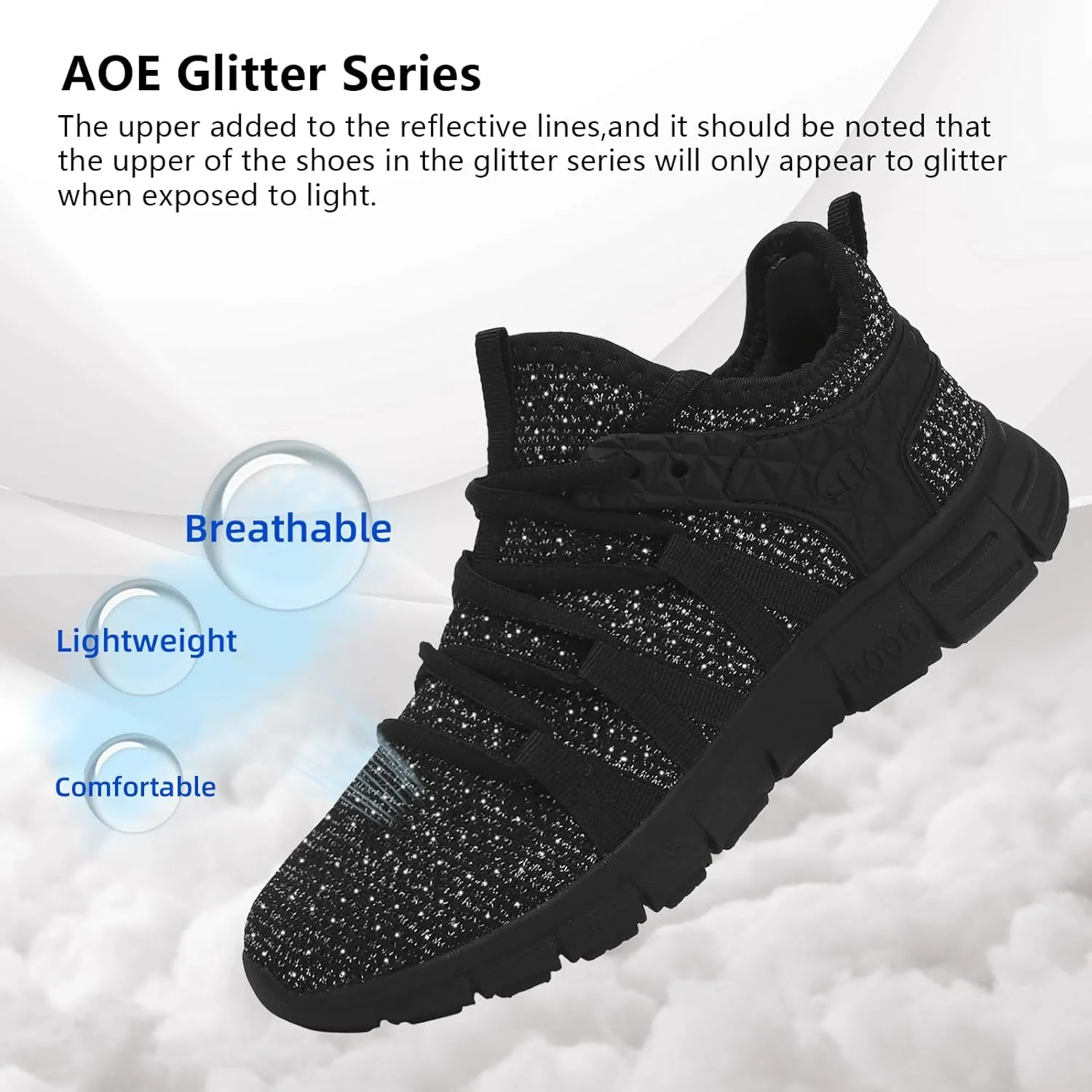 AOE Womens Fashion Walking Running Shoes Ultra Lightweight Breathable Mesh Tennis Shoes Non Slip Athletic Workout Gym Sneakers