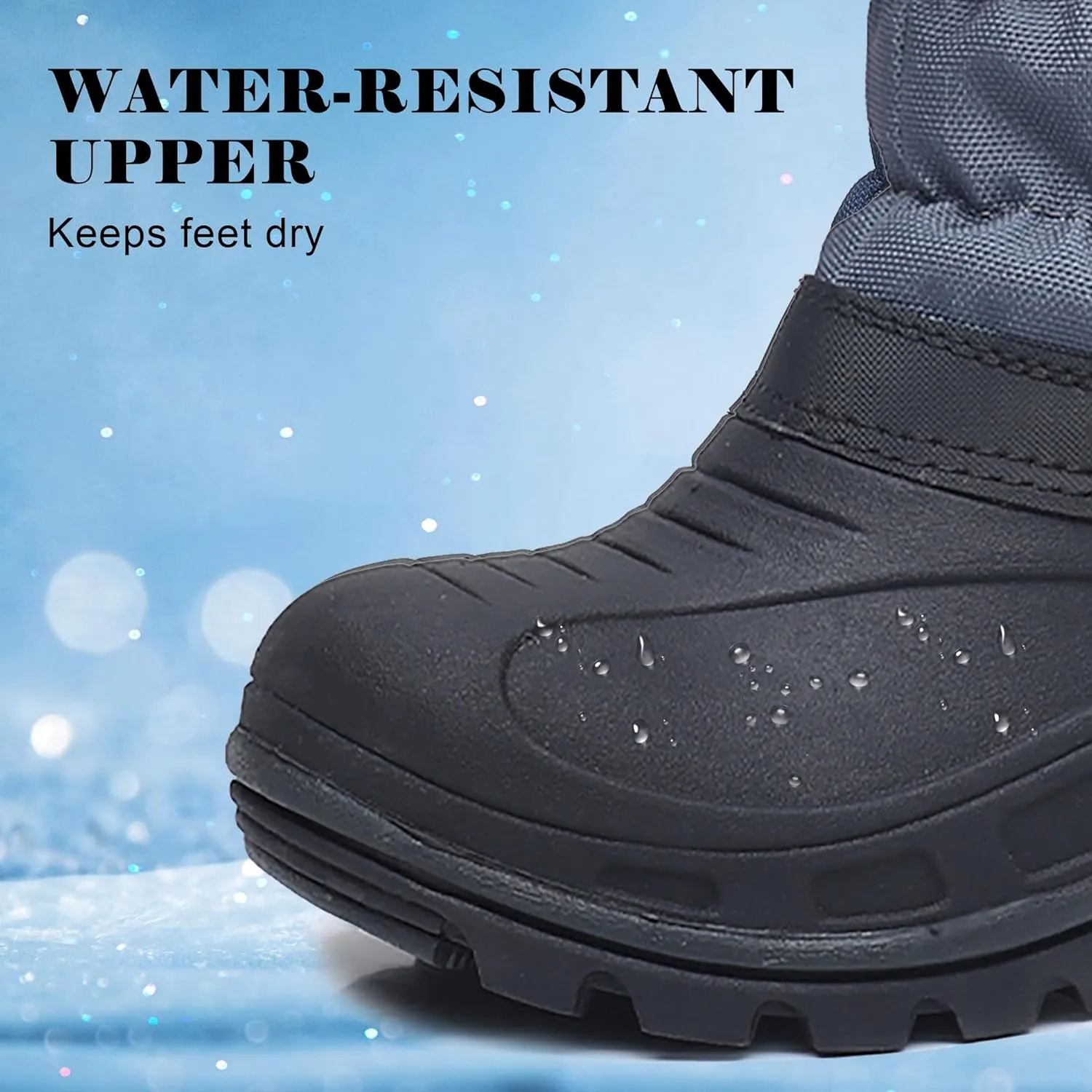 Apakowa Boys Girls Snow Boots Outdoor Slip Resistant Insulated Waterproof Winter Snow Boots (Toddler/Little Kid/Big Kid)