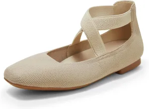 Arromic Flats for Women Round Toe Ballet Flats with Ankle Straps Ballerina Flat Shoes Women Dressy Comfortable for Work Wedding Office Casual