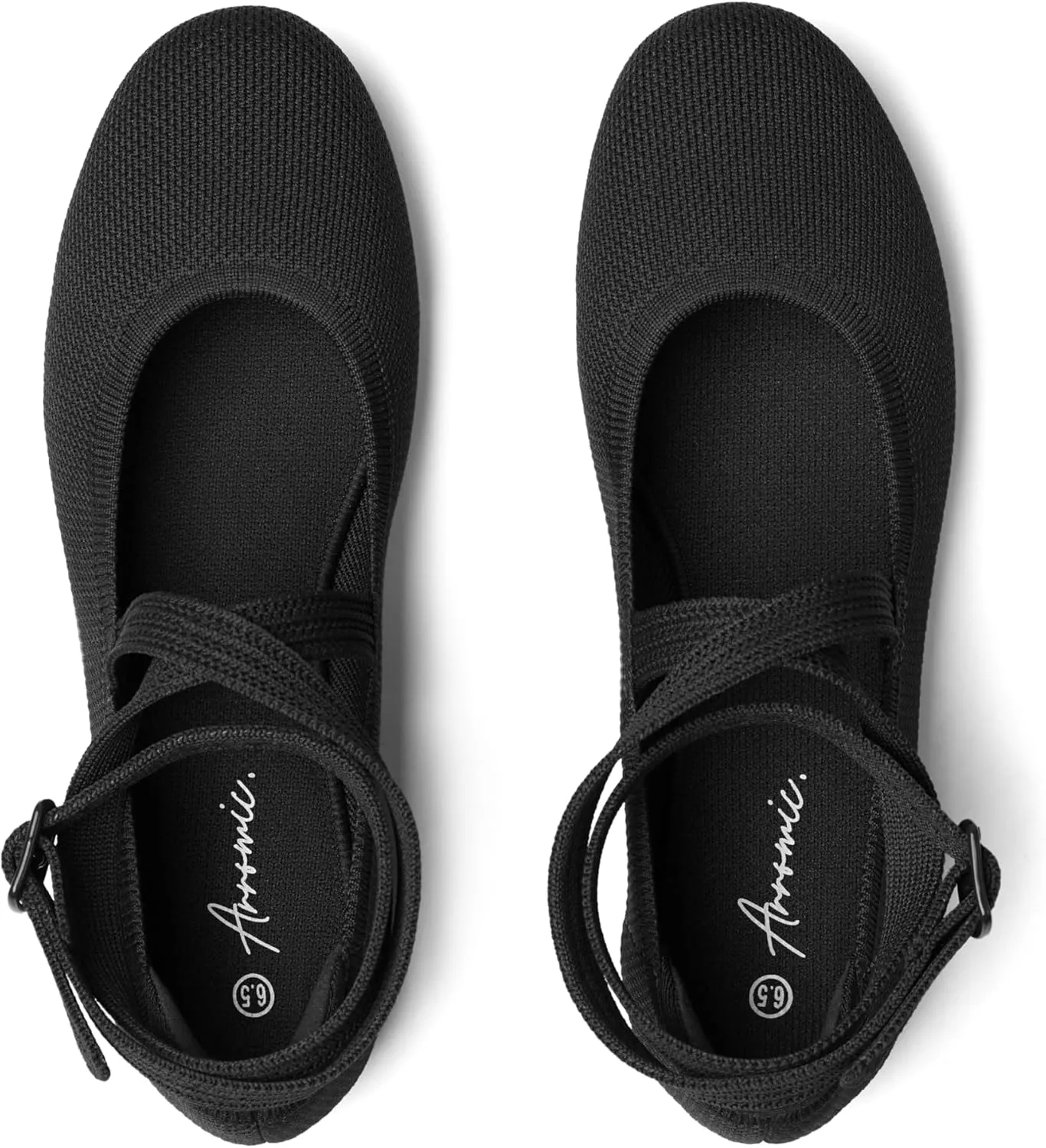 Arromic Flats for Women Round Toe Ballet Flats with Ankle Straps Ballerina Flat Shoes Women Dressy Comfortable for Work Wedding Office Casual