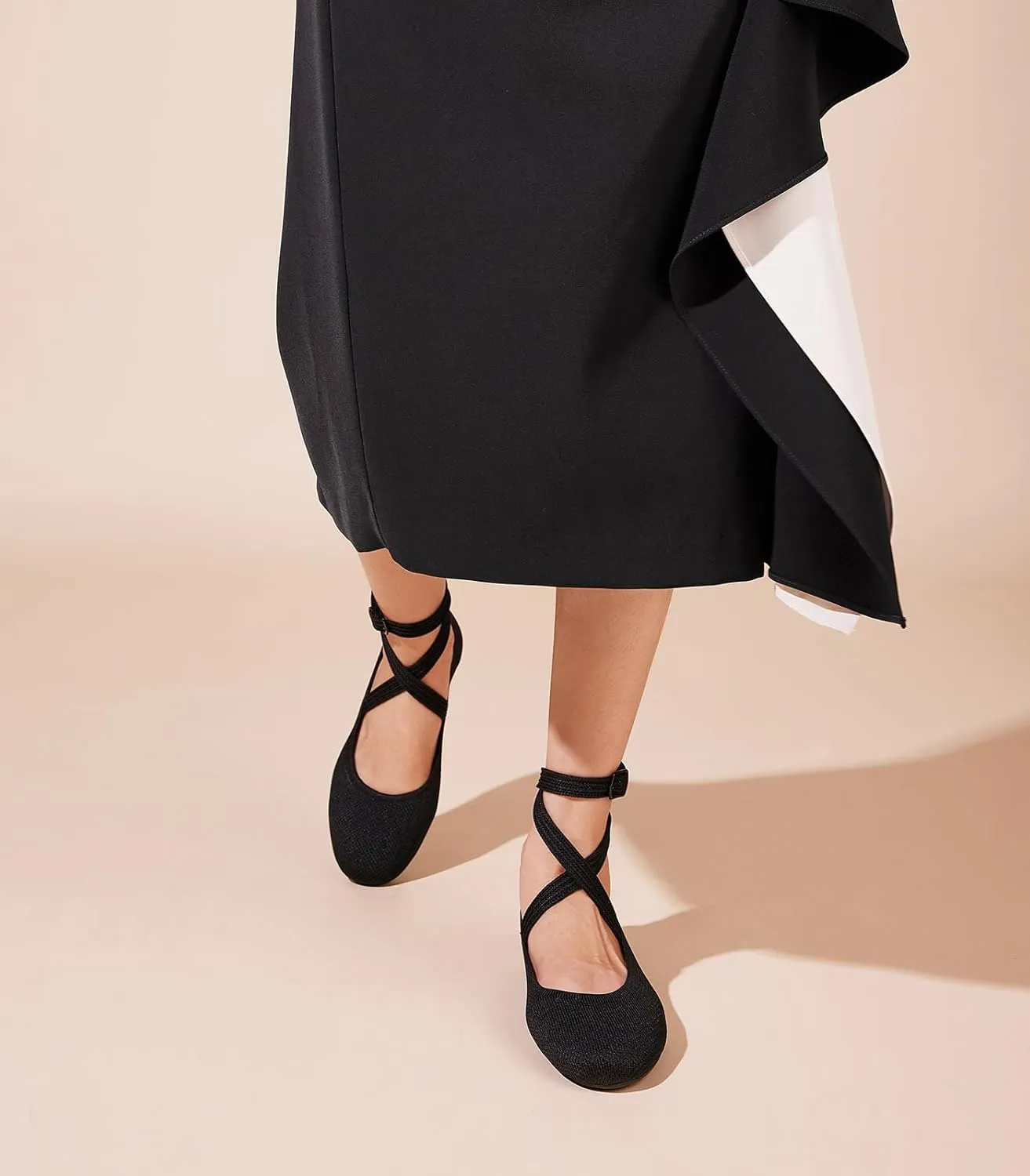 Arromic Flats for Women Round Toe Ballet Flats with Ankle Straps Ballerina Flat Shoes Women Dressy Comfortable for Work Wedding Office Casual