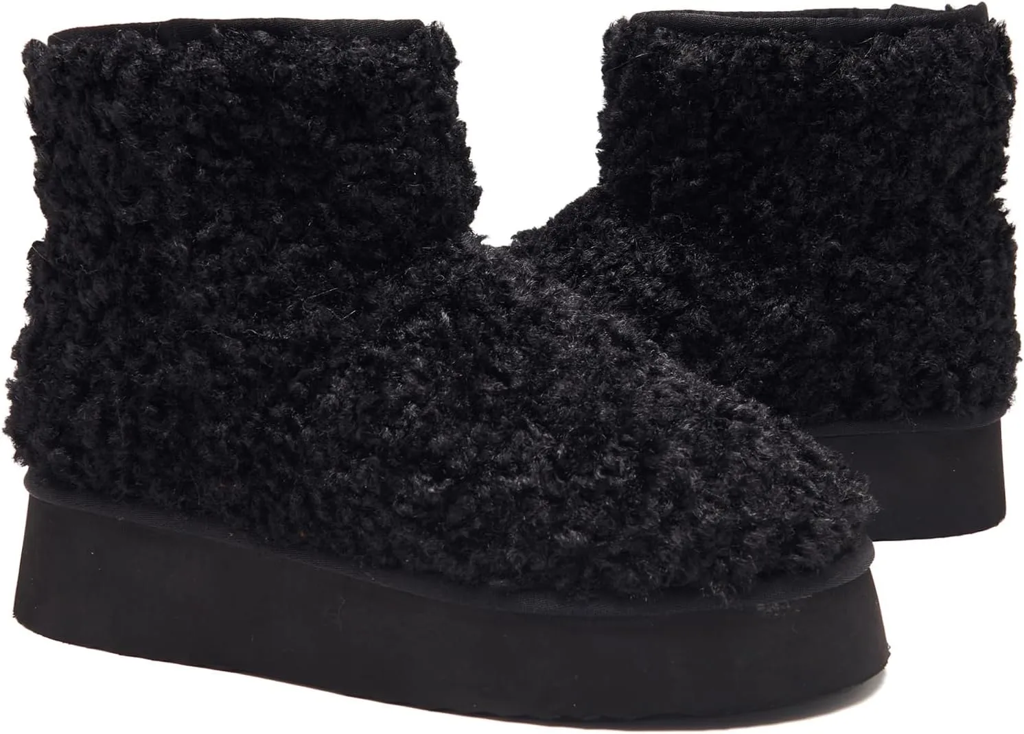 AUSLAND Women‘s Platform Faux Fur Winter Sonw Ankle Boots Fleece Lined Warm Comfortable Outdoor Anti-Slip Boots 9358