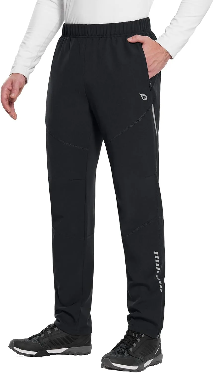 baleaf Men's Winter Cycling Running Pant Water Resistant Fleece Mountain Bike Pants Cold Weather Gear Windproof