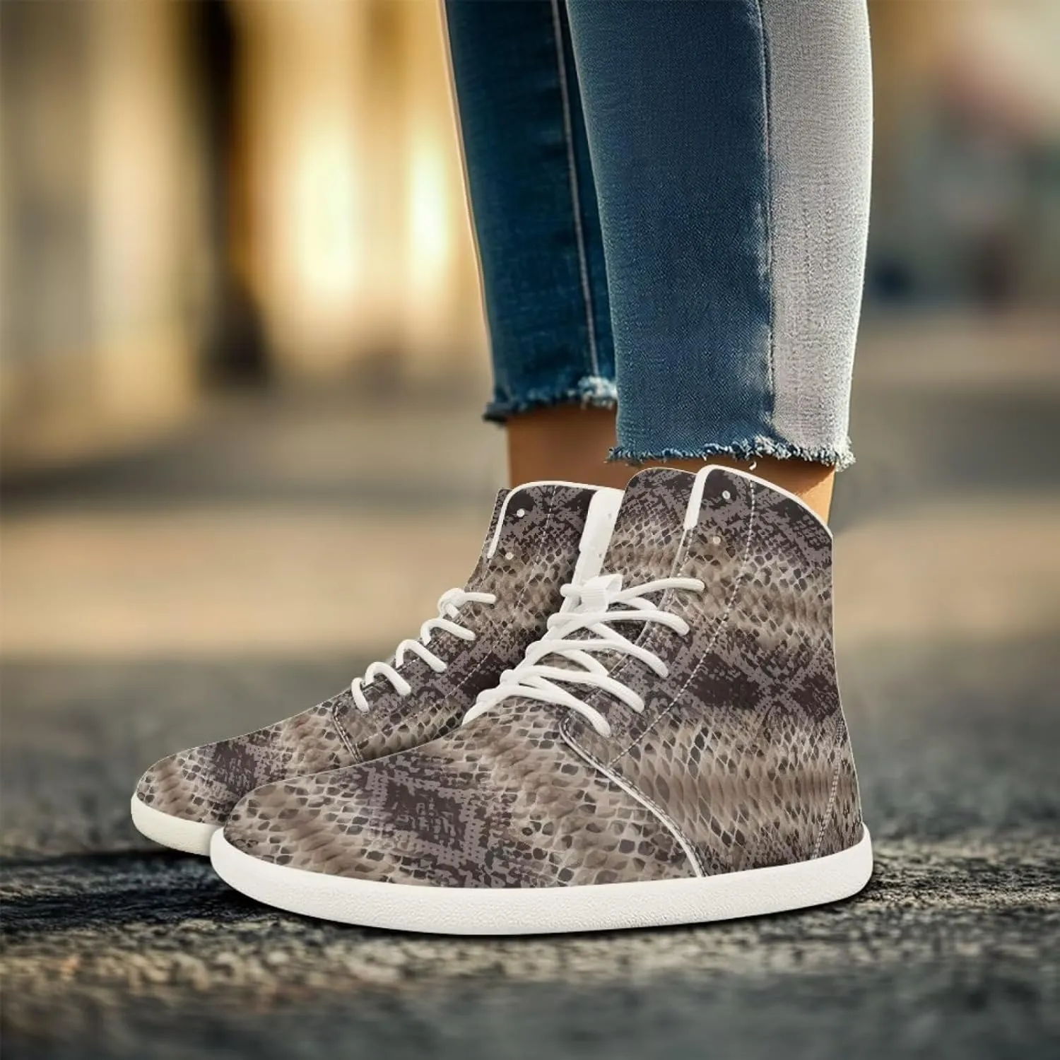 Barefoot Minimalist Shoes Mandala Style Women Wide Width Fashion Sneaker Non-Slip Sneakers Lightweight PU Leather
