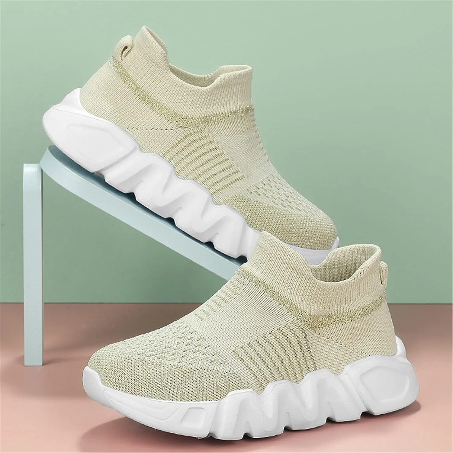 BAXINIER Boys Girls Sneakers Lightweight Kids Athletic Slip-on Tennis Running Walking Shoes