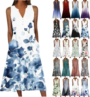Beach Sundresses for Women 2025 Vacation Loose Flowy Midi Sun Dress Casual Plus Size Summer Boho Long Dresses Trendy