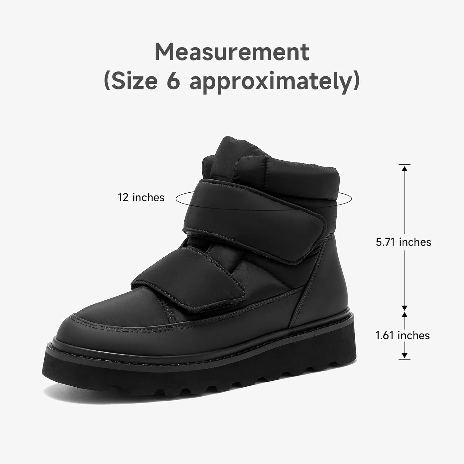BEAU TODAY Women's Winter Snow Boots, Ankle-High, White, Faux Fur, Flat Heel, Memory Foam Insole, Casual Platform, Size: US Women's