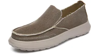 Bernal Men's Loafers Canvas Loafers Slip-on Loafers Shoes Men's Vintage Flat Boat Shoes Walking Shoes Comfortable Light-Weight Casual Indoor Outdoor Walking Slippers