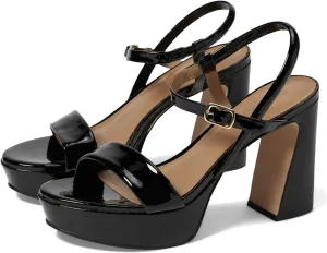 Bernardo® Ventura Heeled Sandals for Women – Leather Construction – Rubber Outsole – Ankle Buckle Closure Black 9 M