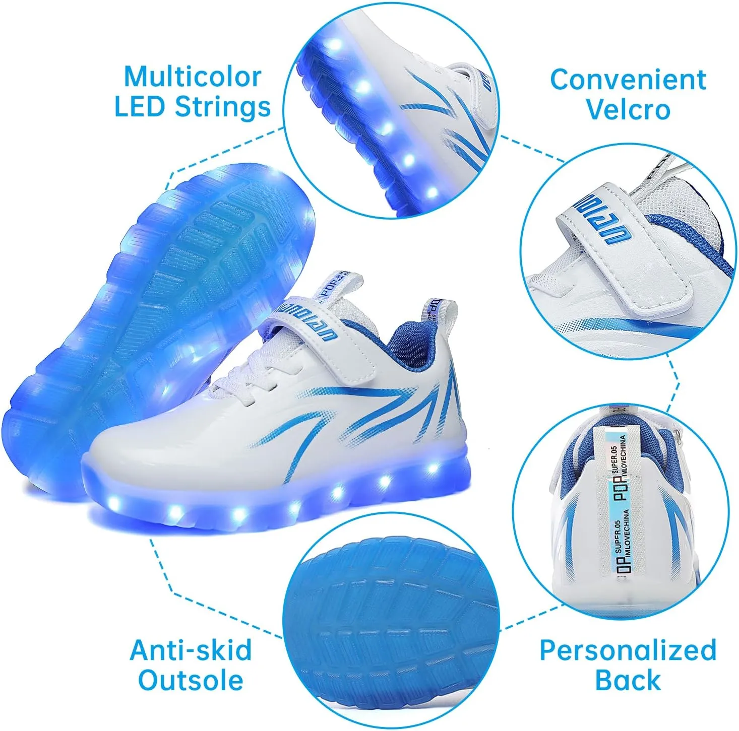 BFOEL Spider Light up Shoes for Boys Girls Walking Sneaker with USB Charging Birthday Thanksgiving Christmas Day Best Gift