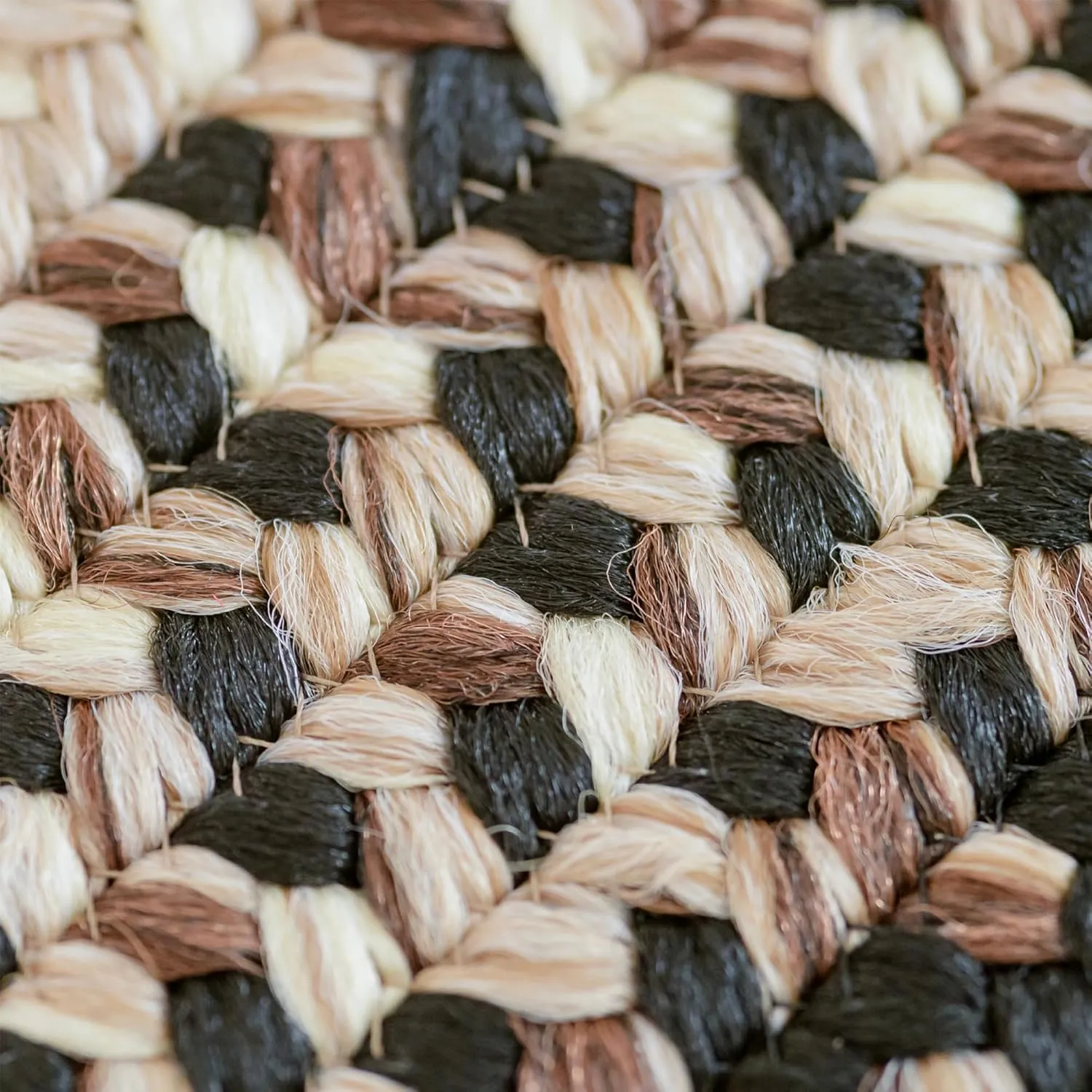 Black Mist Braided Runner Rug 22"x72" - Rectangle, Black and Tan, Indoor Outdoor Washable - Country Primitive Decor for Bathrooms and Entryways - Beautiful, Durable, Waterproof, Pet Friendly and Soft