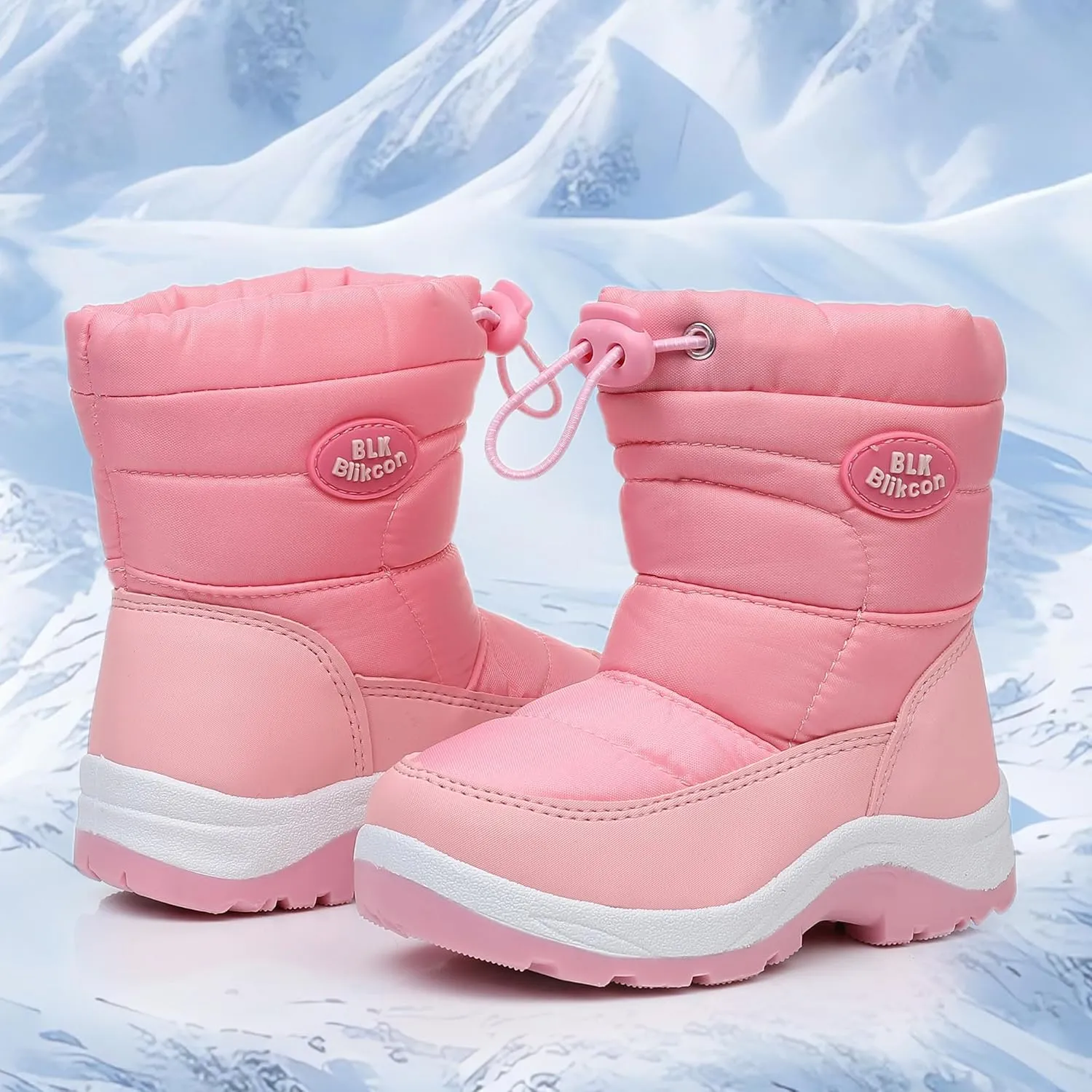Blikcon Boys Girls Snow Boots Slip Resistant Waterproof Winter Boots (Toddler/Little Kid)