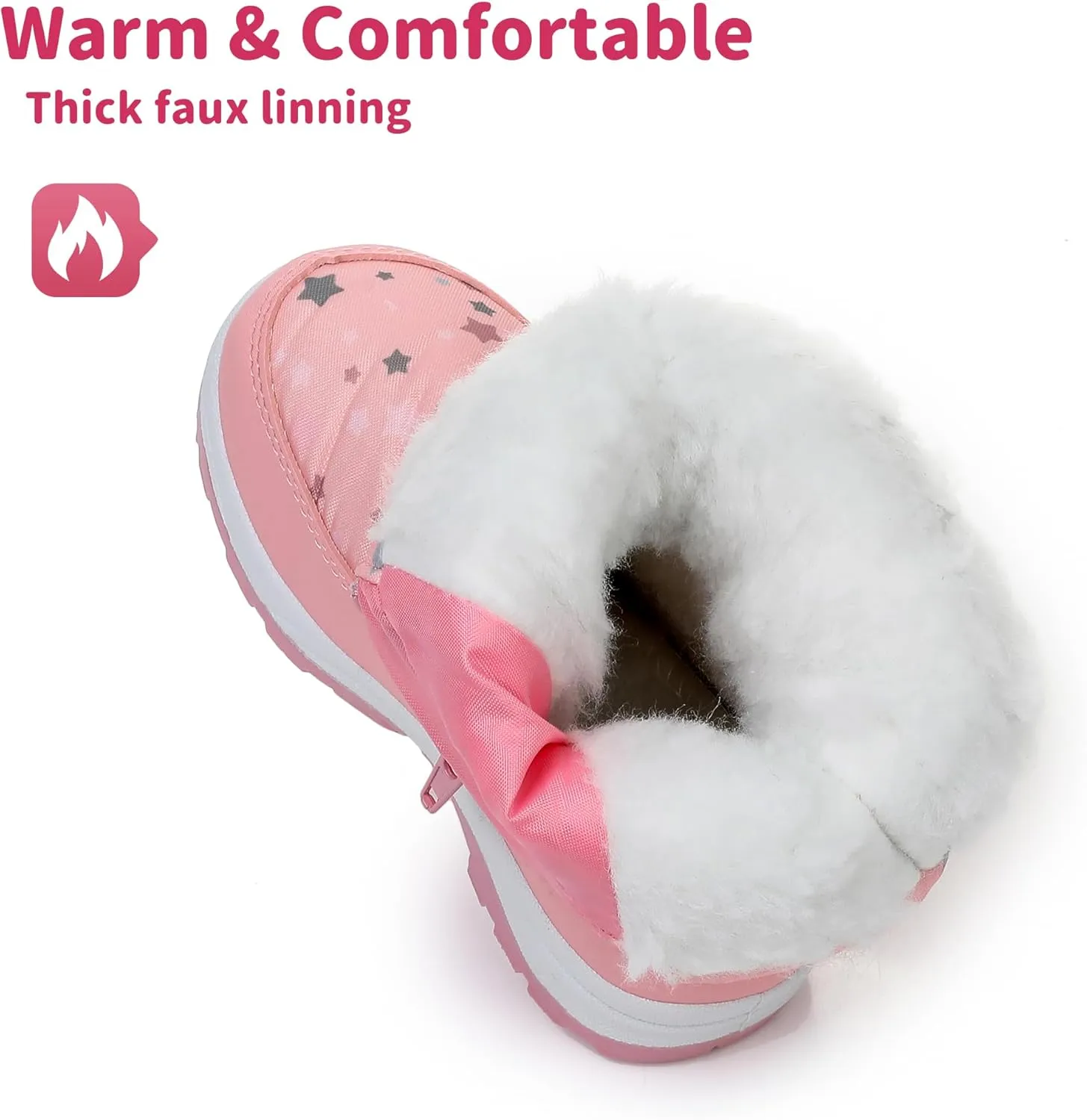 Blikcon Boys Girls Snow Boots Slip Resistant Waterproof Winter Boots (Toddler/Little Kid)