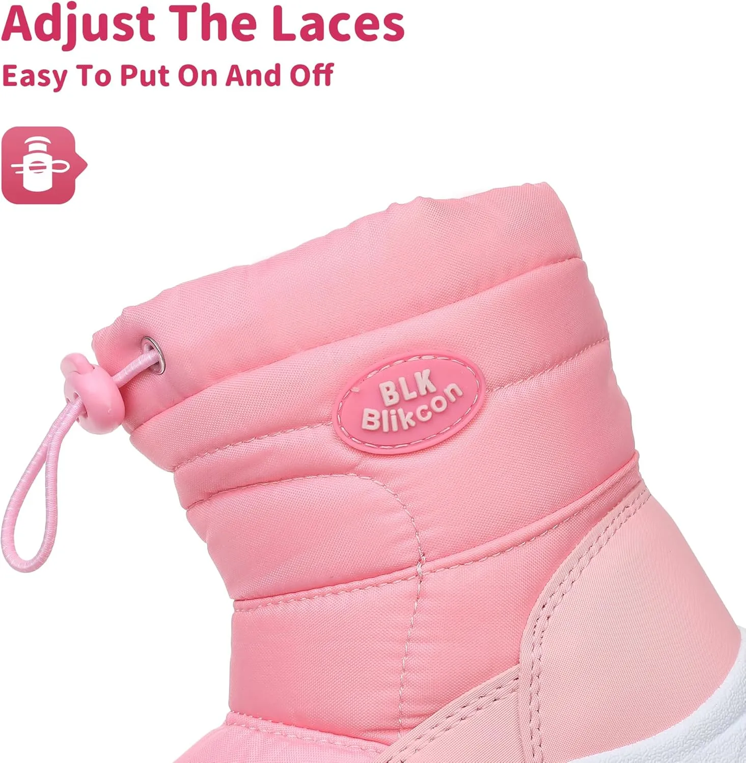 Blikcon Boys Girls Snow Boots Slip Resistant Waterproof Winter Boots (Toddler/Little Kid)
