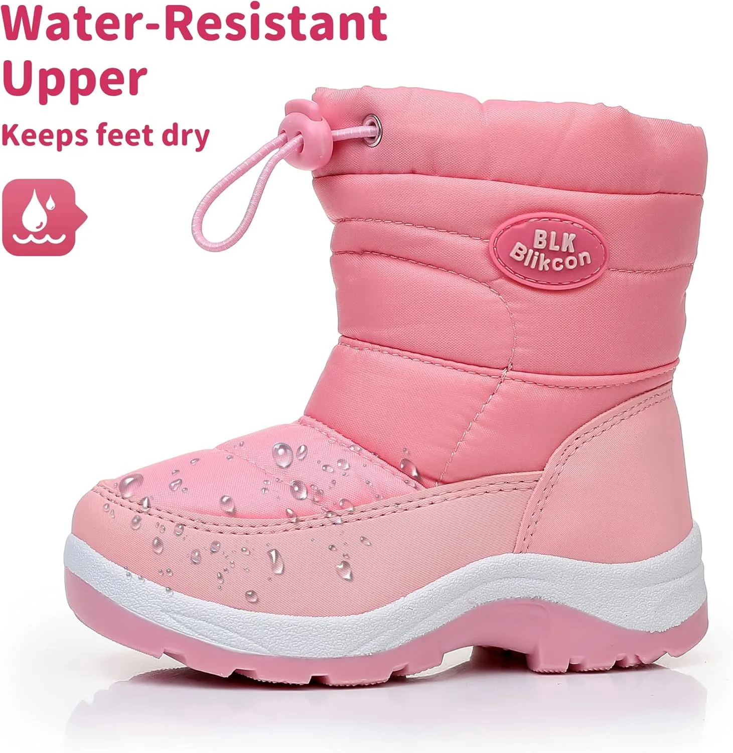 Blikcon Boys Girls Snow Boots Slip Resistant Waterproof Winter Boots (Toddler/Little Kid)
