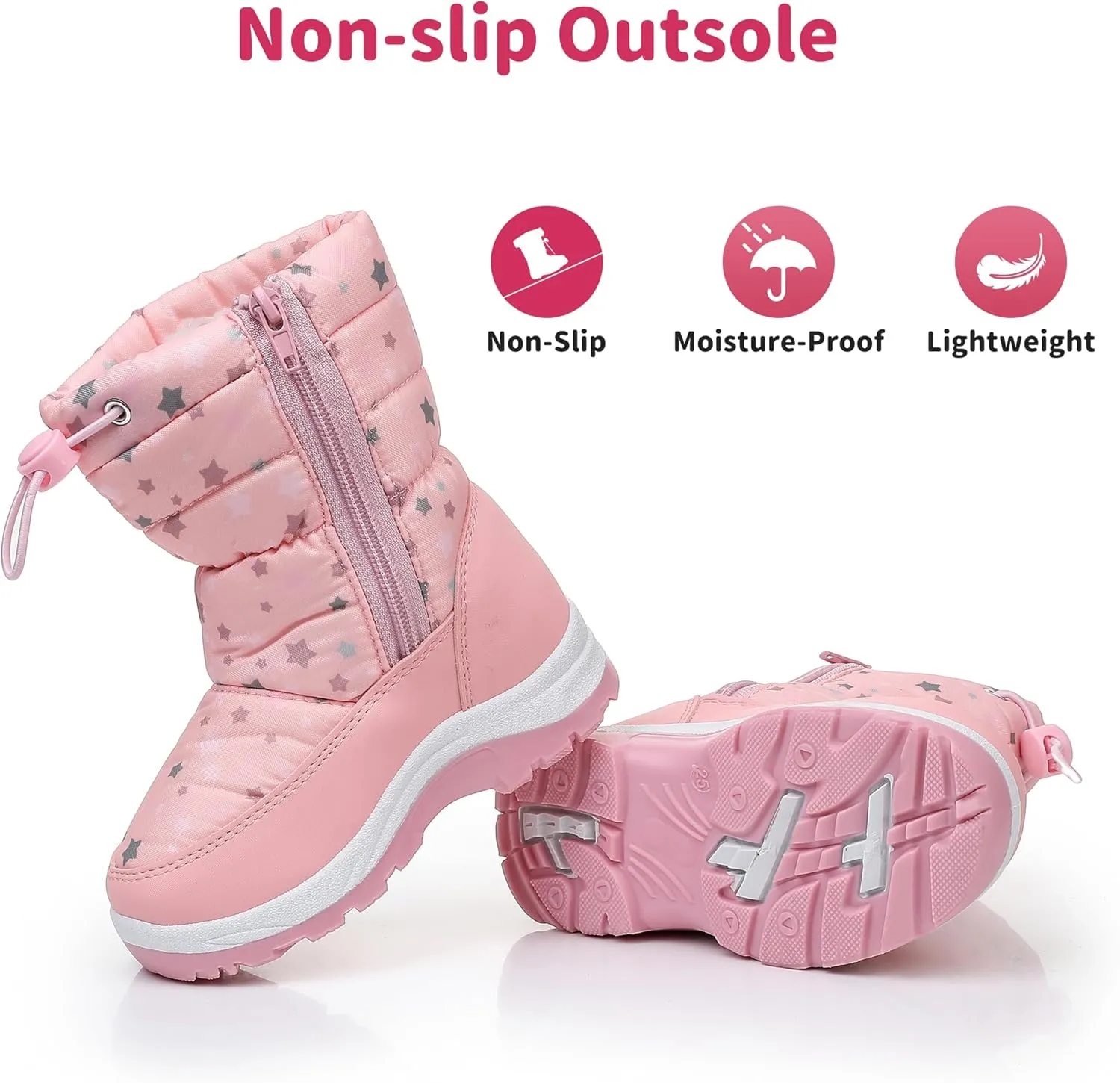 Blikcon Boys Girls Snow Boots Slip Resistant Waterproof Winter Boots (Toddler/Little Kid)