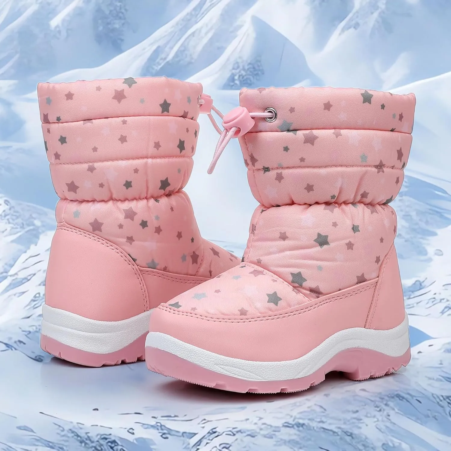 Blikcon Boys Girls Snow Boots Slip Resistant Waterproof Winter Boots (Toddler/Little Kid)