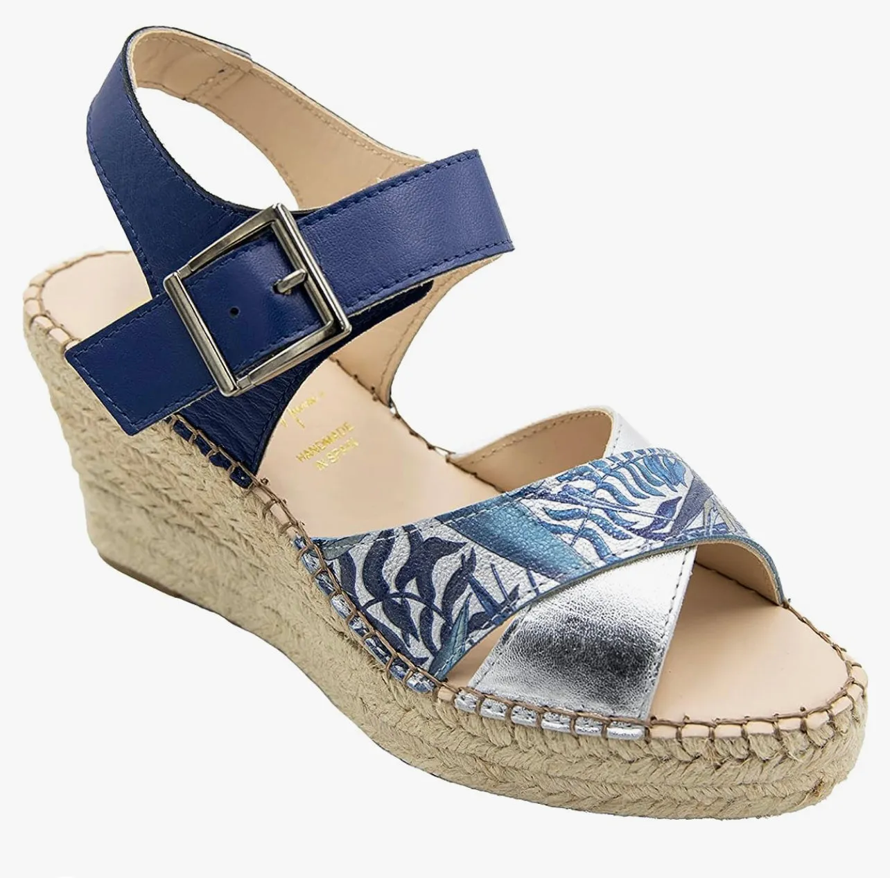 Blue With Ankle Strap Espadrilles