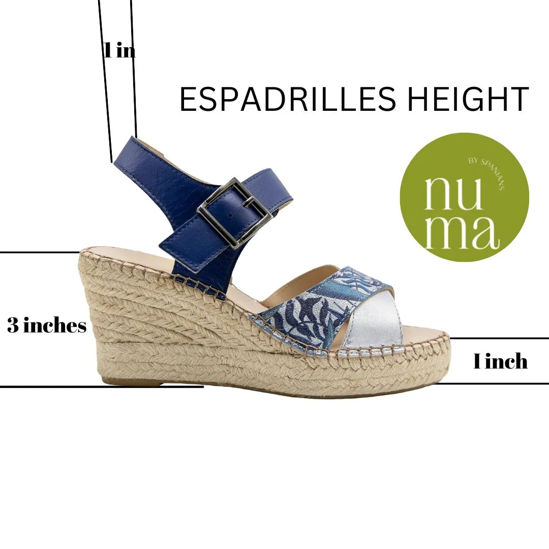Blue With Ankle Strap Espadrilles