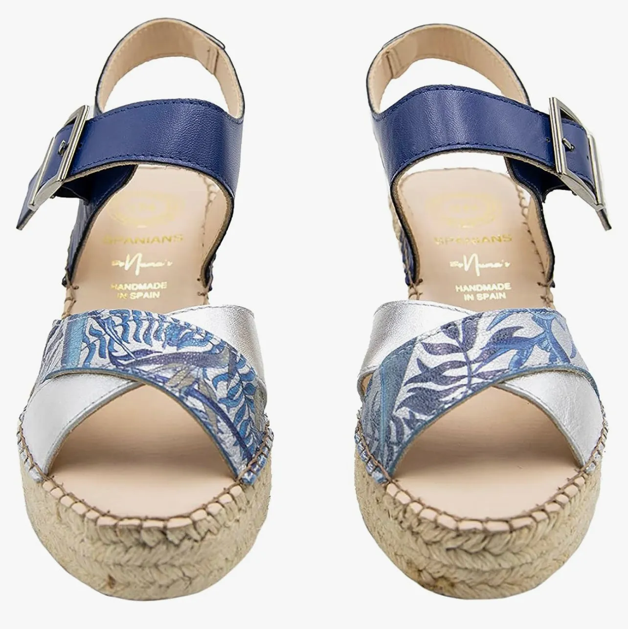 Blue With Ankle Strap Espadrilles