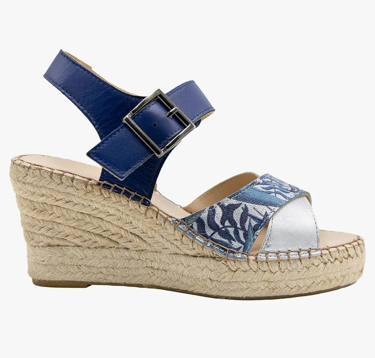 Blue With Ankle Strap Espadrilles