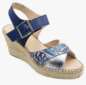 Blue With Ankle Strap Espadrilles