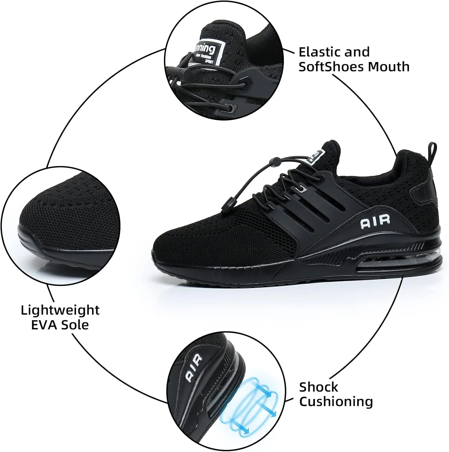 BOGOVER Men's Walking Shoes Non Slip Running Tennis Shoes Breathable Lightweight Air Cushion Sneakers for Tennis Gym Jogging