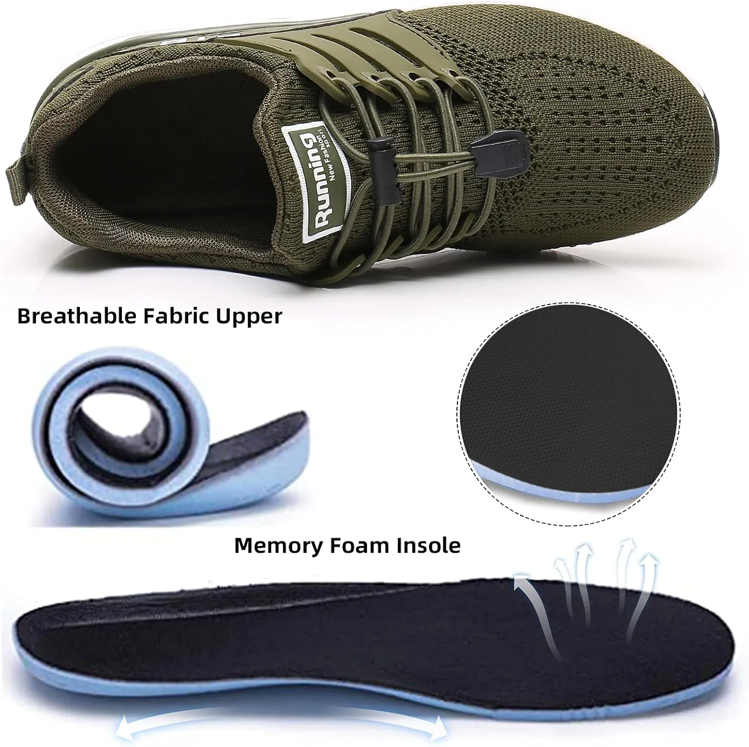 BOGOVER Men's Walking Shoes Non Slip Running Tennis Shoes Breathable Lightweight Air Cushion Sneakers for Tennis Gym Jogging