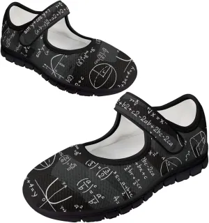 Book Love Print Mary Jane Shoes Women Wide Width,Lightweight Memory Foam Walking Flat Shoes Breathable Ballet Flat Shoes
