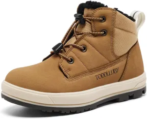 Boys Girls Snow Boots Faux Fur Lined Winter Ankle Boots Outdoor Waterproof Slip Resistant Comfortable Cold Weather Boots Little Kid/Big Kid