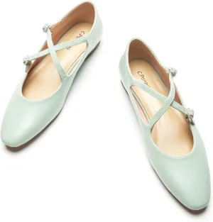 C. Paravano Women's Mary Jane Ballet Flats - Adjustable Buckle Strap,Soft Leather Almond Toe Flats for Work,Casual, Daily Wear, Wedding, Church, Office, and Travel and Driving-Stylish Women's Shoes