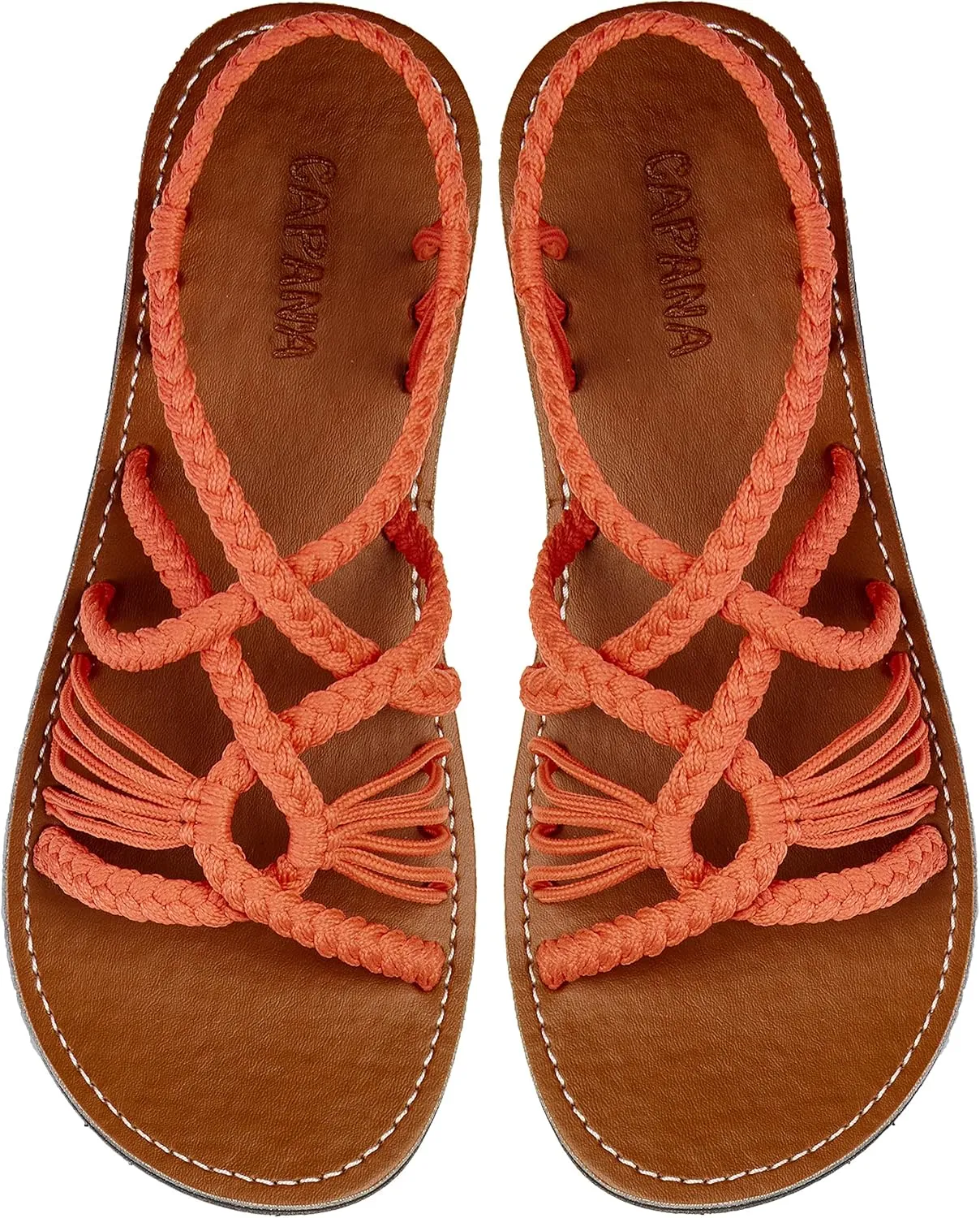 Capana Woven Women's Flat Sandals - Strappy Braided, Beach Sandals for Women Dressy Summer, Rope Bohemian Sandals, Spring Casual Womens Shoes, Comfy Boho Flats for Teen Girls – Relax (2nd Version)