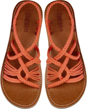 Capana Woven Women's Flat Sandals - Strappy Braided, Beach Sandals for Women Dressy Summer, Rope Bohemian Sandals, Spring Casual Womens Shoes, Comfy Boho Flats for Teen Girls – Relax (2nd Version)