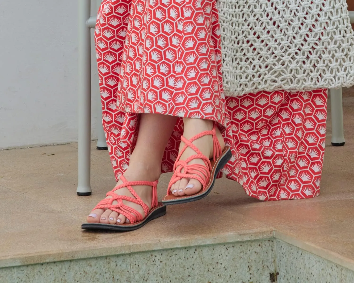 Capana Woven Women's Flat Sandals - Strappy Braided, Beach Sandals for Women Dressy Summer, Rope Bohemian Sandals, Spring Casual Womens Shoes, Comfy Boho Flats for Teen Girls – Relax (2nd Version)