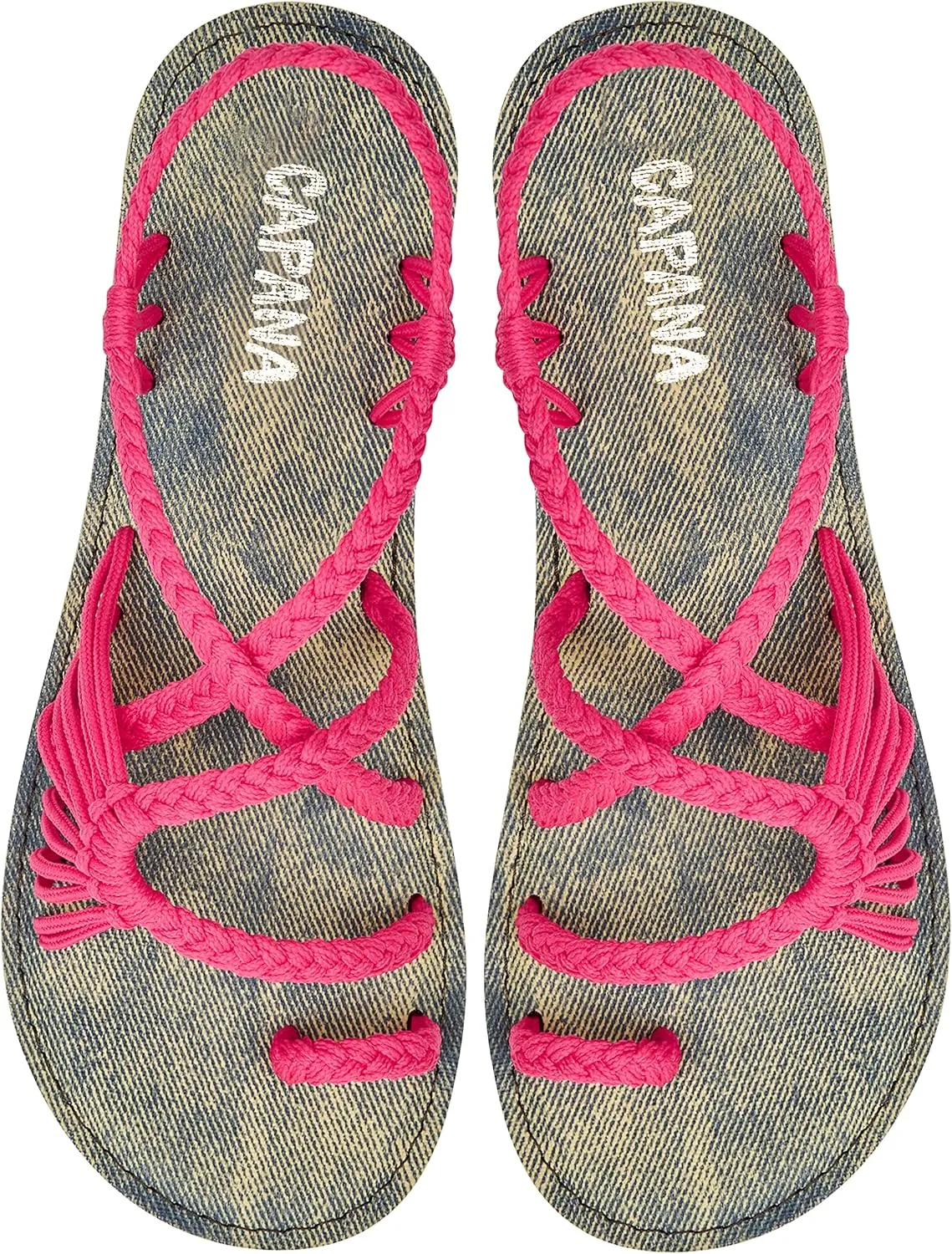 Capana Woven Women's Flat Sandals - Strappy Braided Sandals, Beach Sandals for Women Dressy Summer, Rope Bohemian Sandals, Spring Casual Womens Shoes, Comfy Boho Flats for Teen Girls – Commune