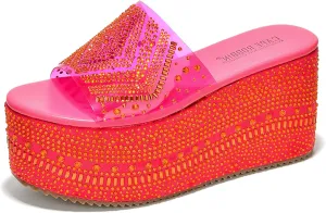 Cape Robbin Ramis Rhinestone Crusted Clear Upper Platform (Ramis)